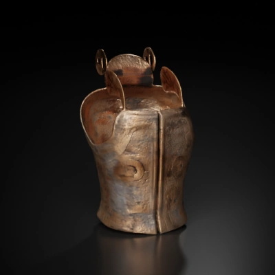 Ancient medieval armor cuirass, rustic and weathered.