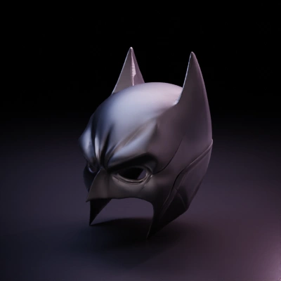Batman mask with pointed ears and eye holes.