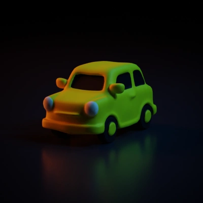 Toy car, compact design.