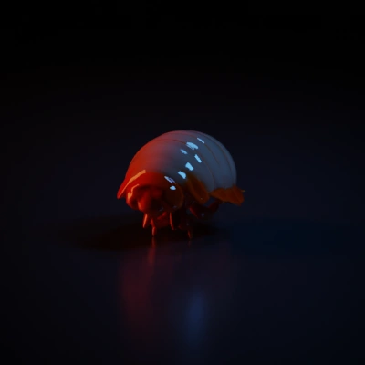 Pill bug-like creature, segmented exoskeleton.