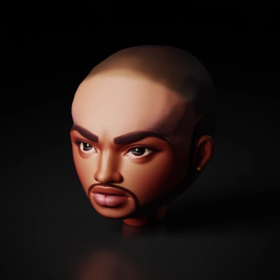 Stylized human face illustration.
