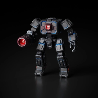 Robotic figure with cannon arm.