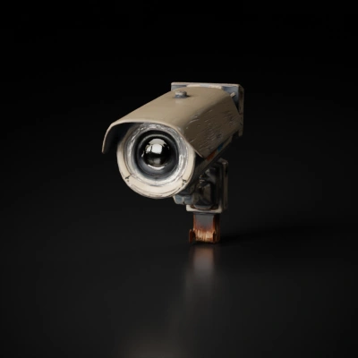 Surveillance camera with detailed design.