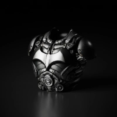 Intricate sci-fi chest armor with mechanical details.