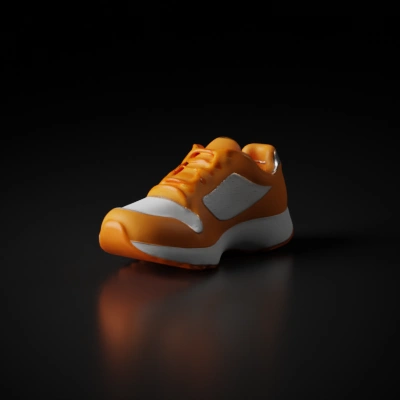 Sport shoe, laced design across the upper.
