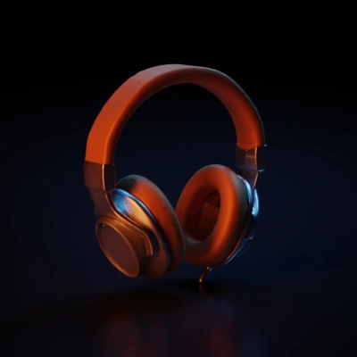 Over-ear headphones with cushioned ear pads.