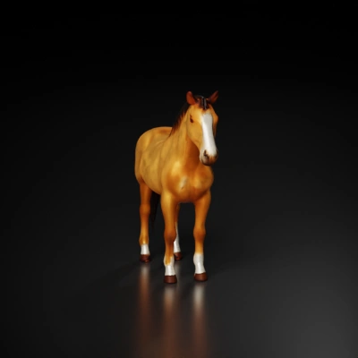 Horse, cartoon style. with saddle