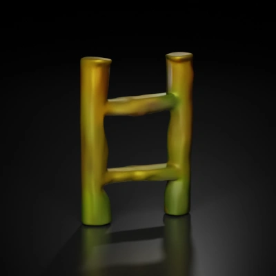 Wooden double-barred letter H.