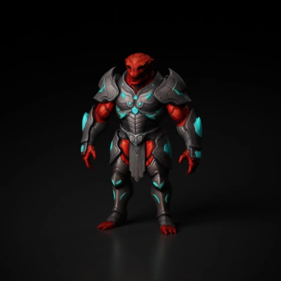 armored alien warrior.