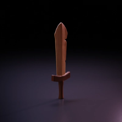 Wooden toy sword for children.