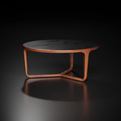 Modern wooden coffee table with glass top.