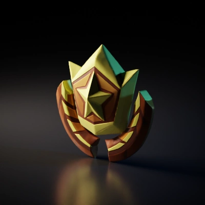 golden crown emblem with star.
