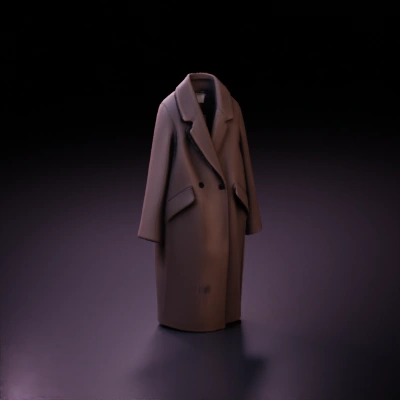 brown wool overcoat.