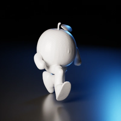 Anthropomorphic orange fruit running, character.