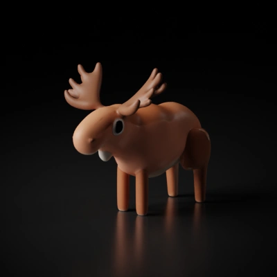 Cartoon moose, simplified design.