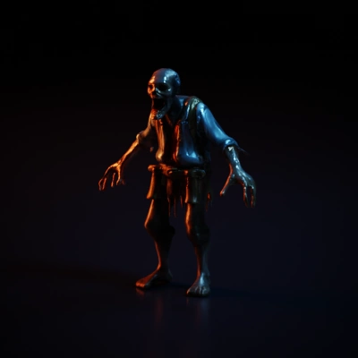 Undead zombie with decaying flesh, missing an arm.