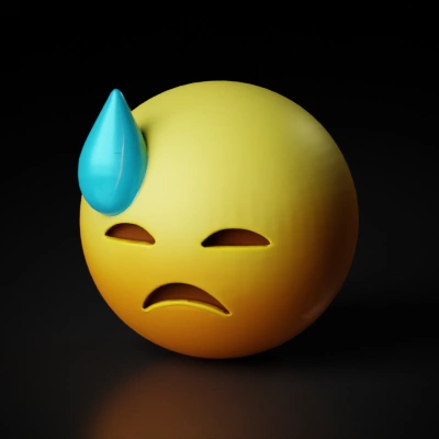 sweating emoji.