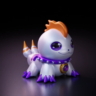 Cute digital creature, anime style, chibi character.