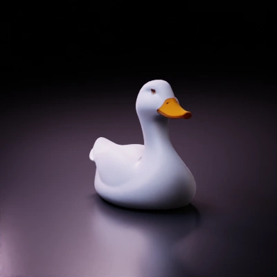 Duck-shaped character, simple design.