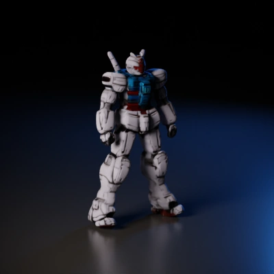 Gundam style mech, humanoid robot, detailed armor.