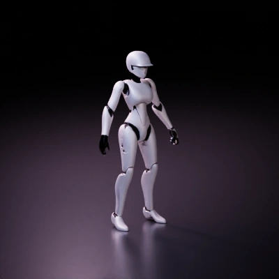 Humanoid robot, futuristic design, sleek form.