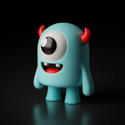 Cute one-eyed monster toy.