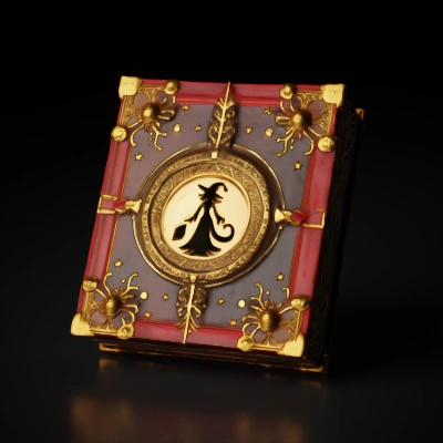 ornate magical book cover.