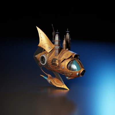 steampunk spaceship.