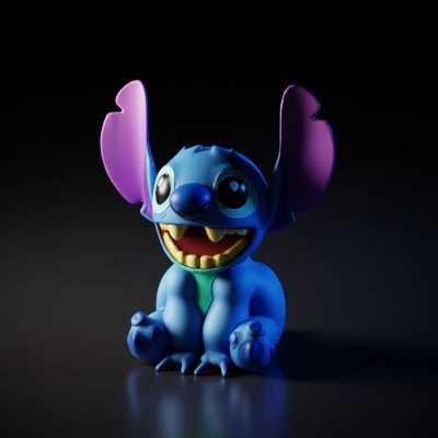 Blue alien character from animation.