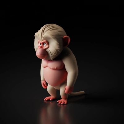 Cartoon monkey character.