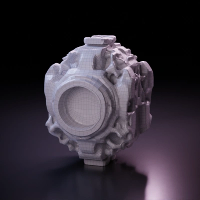 Detailed mechanical sphere with intricate parts.