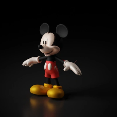 Cartoon mouse character with big round ears.