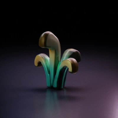 Alien plant with curling tendrils.