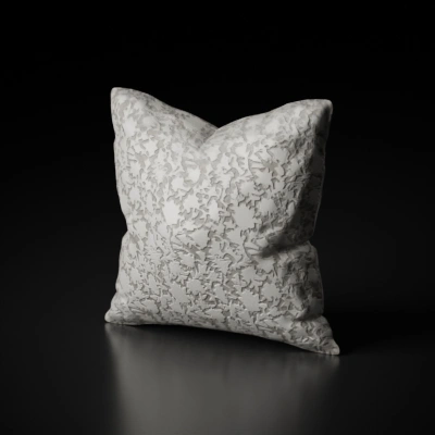 Throw pillow with floral pattern.