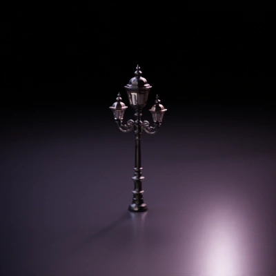 Victorian-style ornate street lamp post from diagon alley, highly detailed