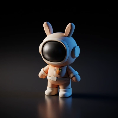 Cute bunny astronaut toy.