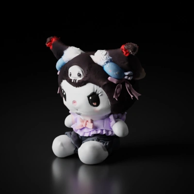 Cute plush toy with skull.