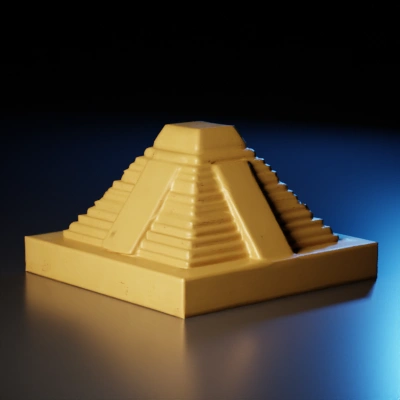 Pyramid with stepped sides.
