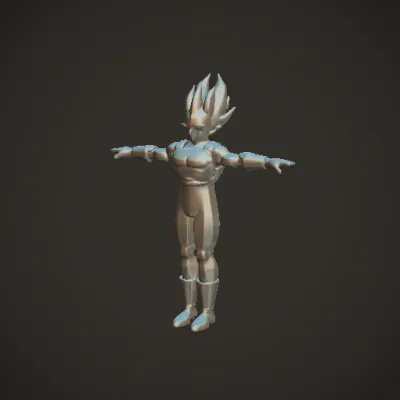 Anime character, muscular build, combat suit. symmetric geometry. character. sharp edges. complex geometry. high-poly. game-ready. smooth edges.
