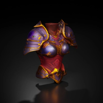 Chest armor, fantasy design, intricate patterns.