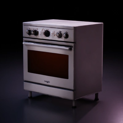Modern kitchen stove, appliance design.