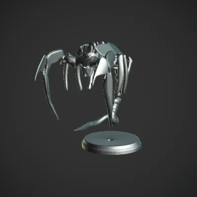 Mechanical scorpion model with articulated segments. smooth edges, complex geometry, character