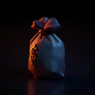 Money bag with dollar sign.