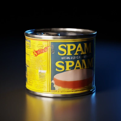 Spam can, classic label design.