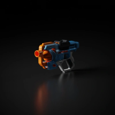 Nerf-style toy gun, detailed design, variety of textures.