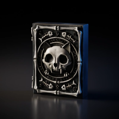 Decorative skull-themed book.