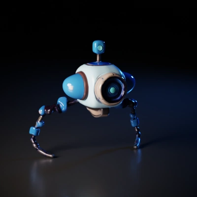 Robot with two arms and central eye camera.