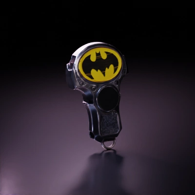 Bat-themed gadget, sleek design.