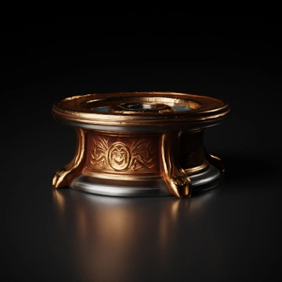 Ornate ceremonial basin with intricate carvings.