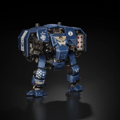 Blue mechanical war suit.